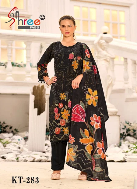 KT 283 Pure Viscous Maslin Digital Print Top With Bottom Dupatta Wholesale In India